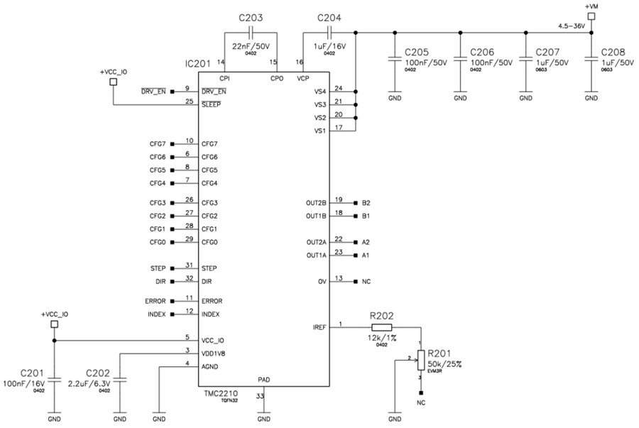 Schematic - Analog Devices Inc. TMC2210STEPSTICK Evaluation Board